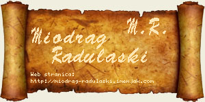 Miodrag Radulaški vizit kartica